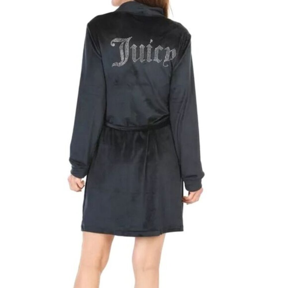 Juicy Couture Black Plush Robe - Size L